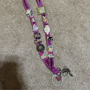 Disneyland lanyard with trading pin bundle